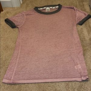 Basic pink and grey crew neck t-shirt
